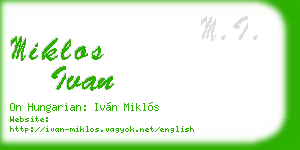 miklos ivan business card