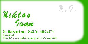 miklos ivan business card